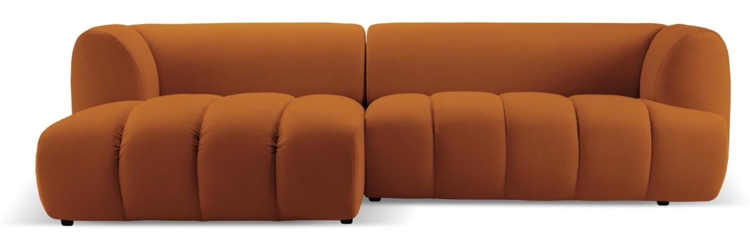 Micadoni Modulares Ecksofa Harry 4-Sitzer Links Samtstoff Terrakotta Bild 1