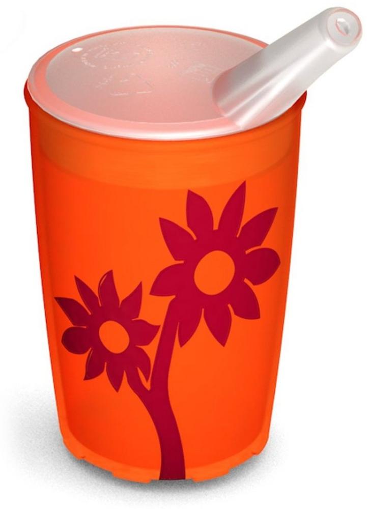 Schnabelbecher Becher mit Antirutsch-Blume mit Schnabelaufsatz, Qualitätskunststoff, Anti-Rutsch-Dekor I Trinkhilfe I Spezial-Becher I Pflegehilfsmittel I Pflegegeschirr I Kunststoffgeschirr I bruchstabil I BPA-frei I Made in Germany Bild 1