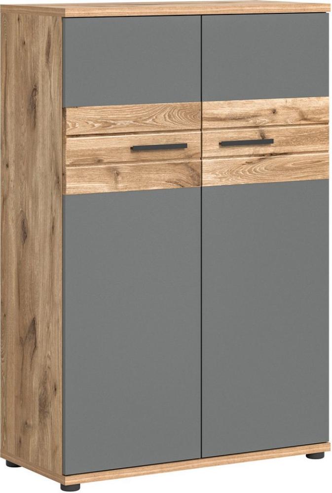 INOSIGN Aktenschrank Riga, Breite 80cm, in Nox Oak Nachbildung und Basalt grau Büroschrank, Büroeinrichtung, Arbeitszimmer, Stauraumschrank Bild 1