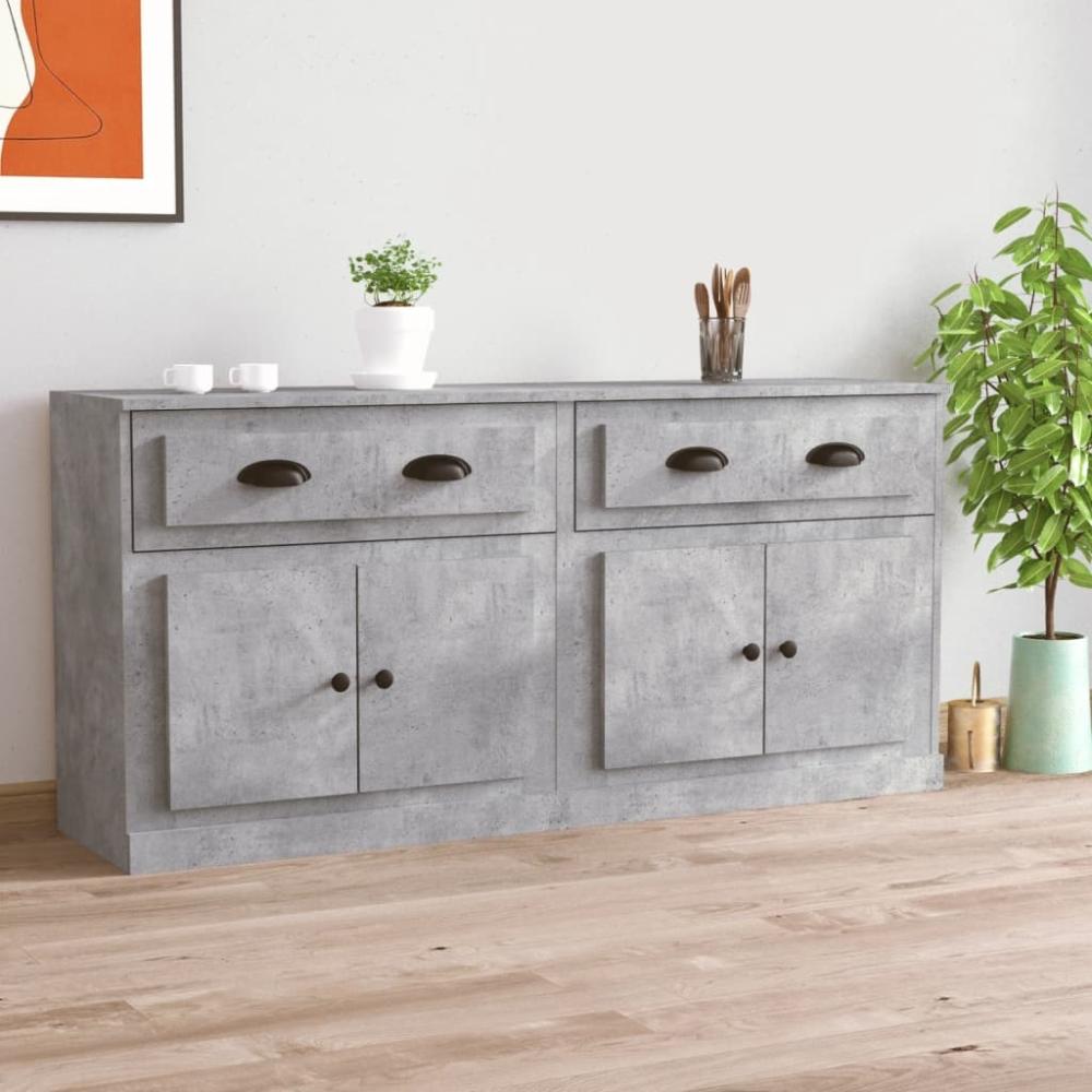 vidaXL Sideboards 2 Stk. Betongrau Holzwerkstoff 3185267 Bild 1