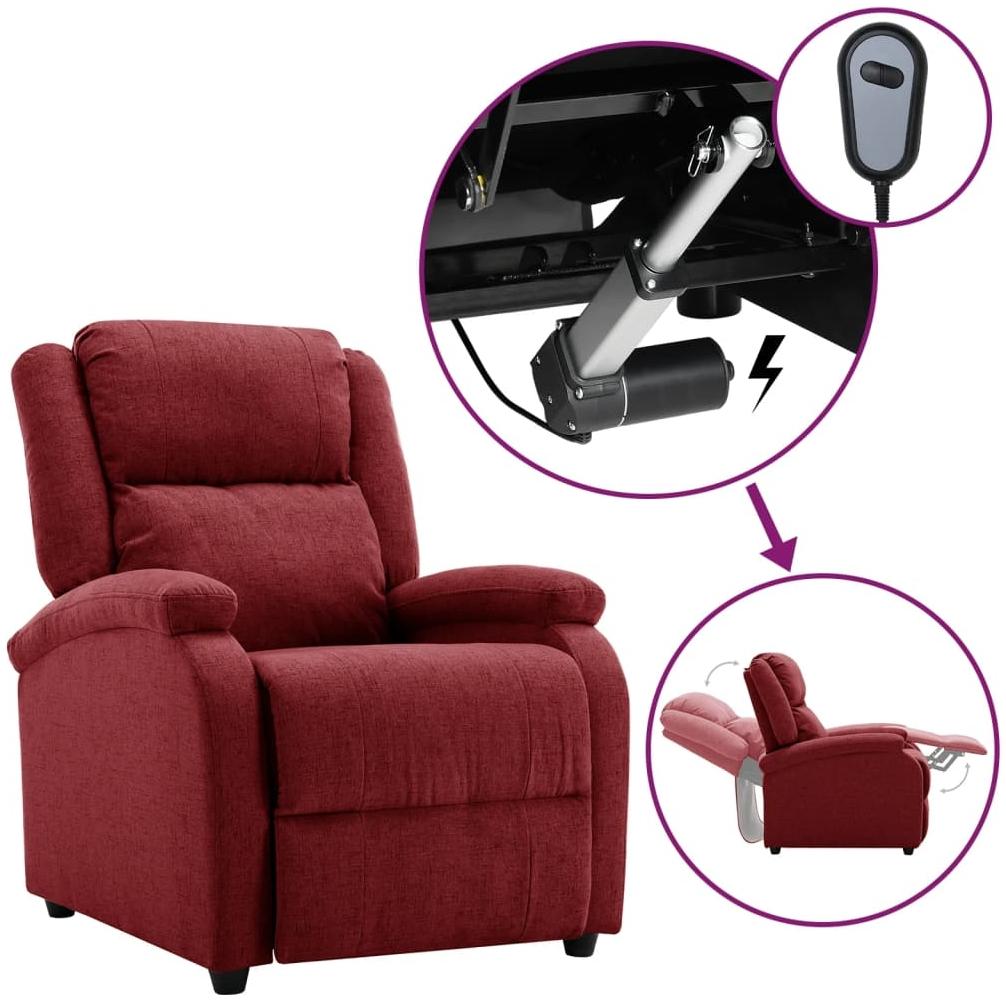 vidaXL Relaxsessel Elektrisch Weinrot Stoff 3098356 Bild 1
