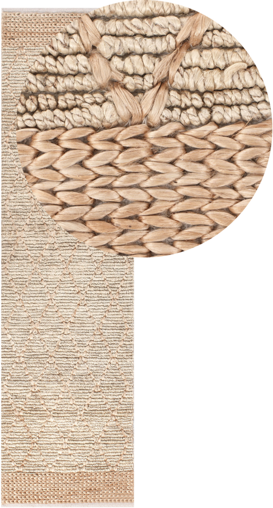 Teppich TELLIKAYA Beige 80 x 300 cm Jute Bild 1