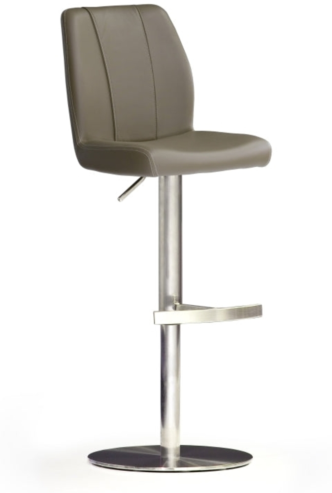 Barstuhl Naomi II - Leder Cappuccino - Edelstahl Bild 1
