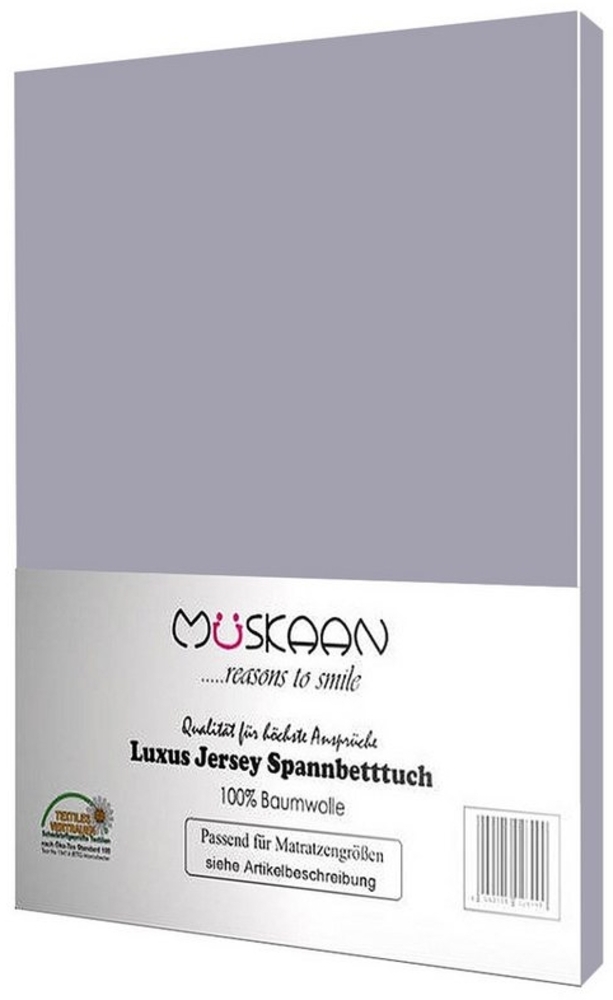 Müskaan Spannbettlaken Jersey Spannbettlaken, Baumwolle, (1 Stück), mit Gummizug Bild 1