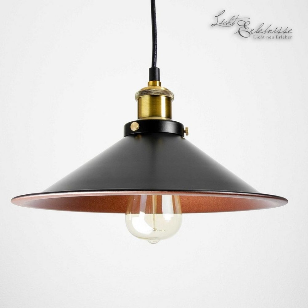Licht-Erlebnisse Pendelleuchte DOVER, ohne Leuchtmittel, Küchenlampe Industrial Design Schwarz Bild 1