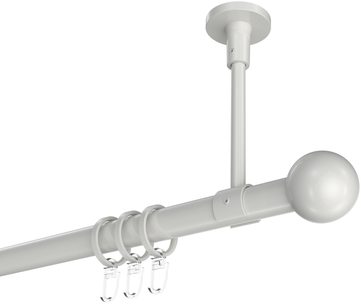 Gardinenstangen-Set Sonette Luino 600 cm (geteilt in 3 x 200 cm), 1-läufig, 20 mm Ø Weiß Bild 1