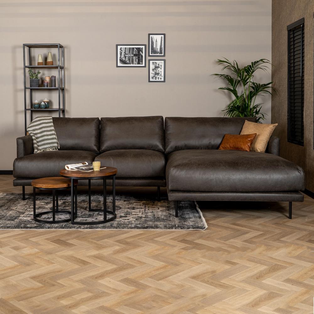 Bronx71 Ecksofa Denver Leder anthrazit rechts Bild 1