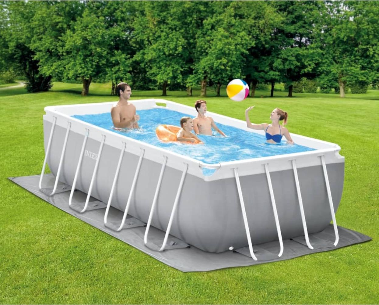 Intex 'Prism Rectangular 400 x 200 x 122 cm' Pool Set, grau, inkl. Kartuschenfilteranlage Bild 1