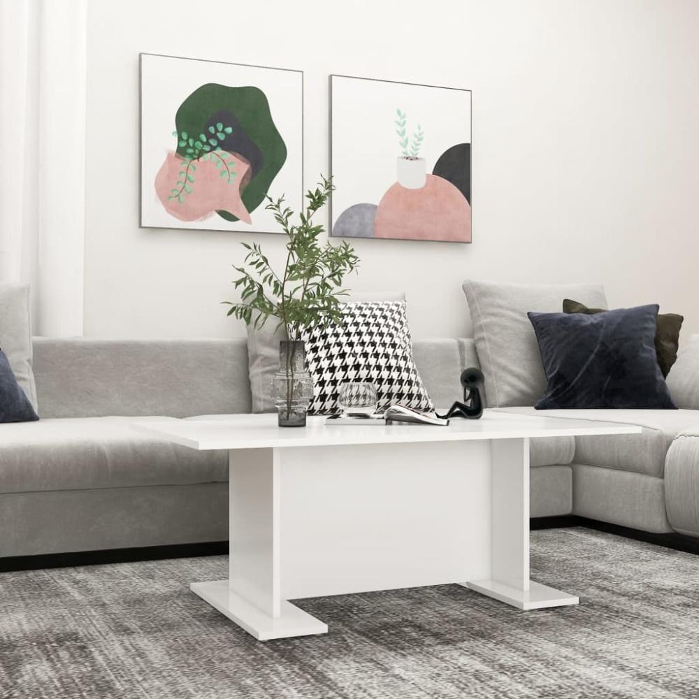 vidaXL Couchtisch Weiß 103,5x60x40 cm Holzwerkstoff 806840 Bild 1