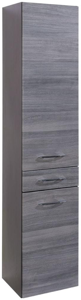 Seitenschrank >Graphit< in Dekor Eiche rauchsilber aus MDF - 40x180x35cm (BxHxT) Bild 1