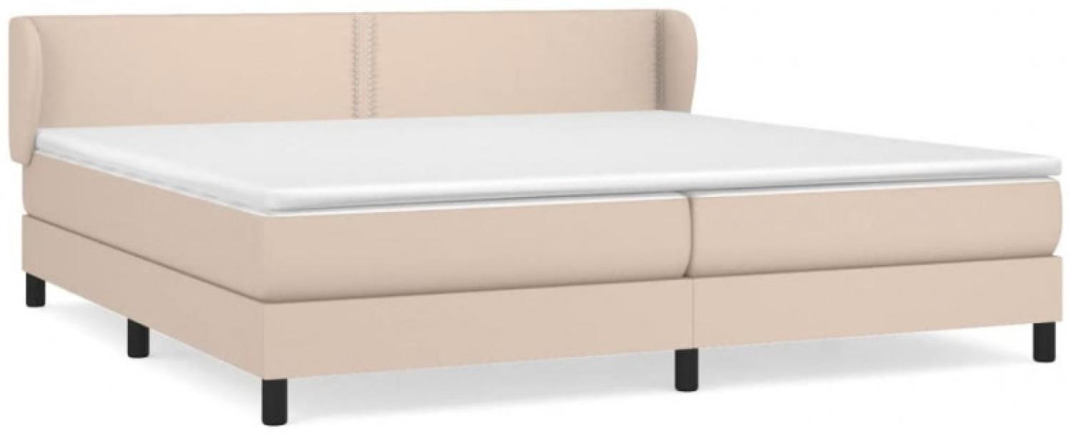 vidaXL Boxspringbett mit Matratze, Härtegrad: H2, Kunstleder Cappuccino-braun 200 x 200 cm Bild 1