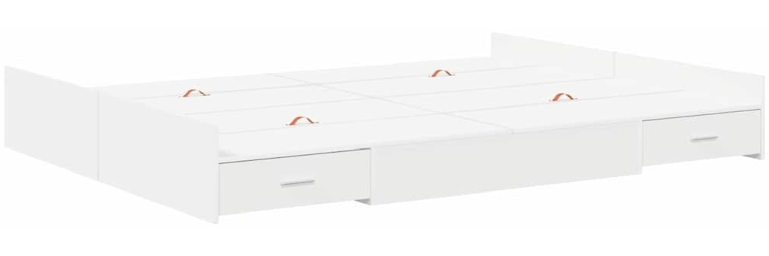 vidaXL Aufbewahrungsbettgestell Weiß 140 x 190 cm Holzwerkstoff 3335309 Bild 1