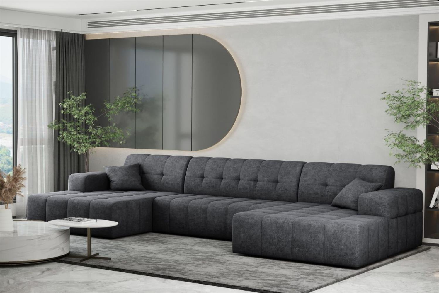 Wohnlandschaft Sofa U-Form NANCY in Stoff Perfekt Harmony Anthrazit Bild 1