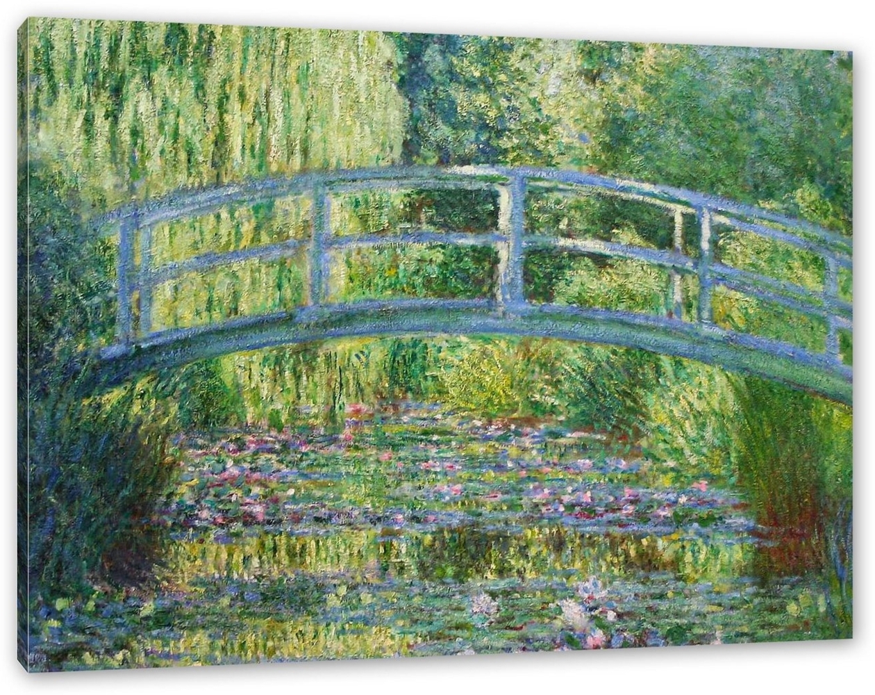 Pixxprint Leinwandbild Claude Monet - japanische Brücke über den Seerosenteich II, Claude Monet - japanische Brücke über den Seerosenteich II (1 St), Leinwandbild fertig bespannt, inkl. Zackenaufhänger Bild 1