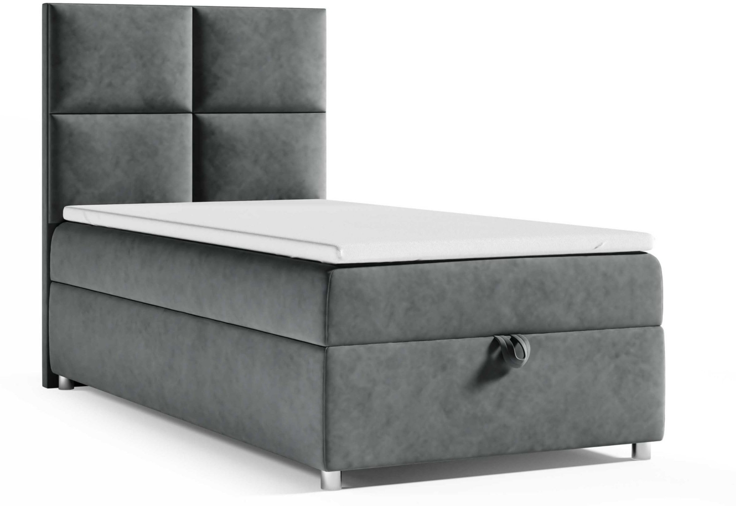 Best for Home Boxspringbett K2 SINGLE mit Bettkasten mit Lieferung (Graphit 70x200) Bild 1