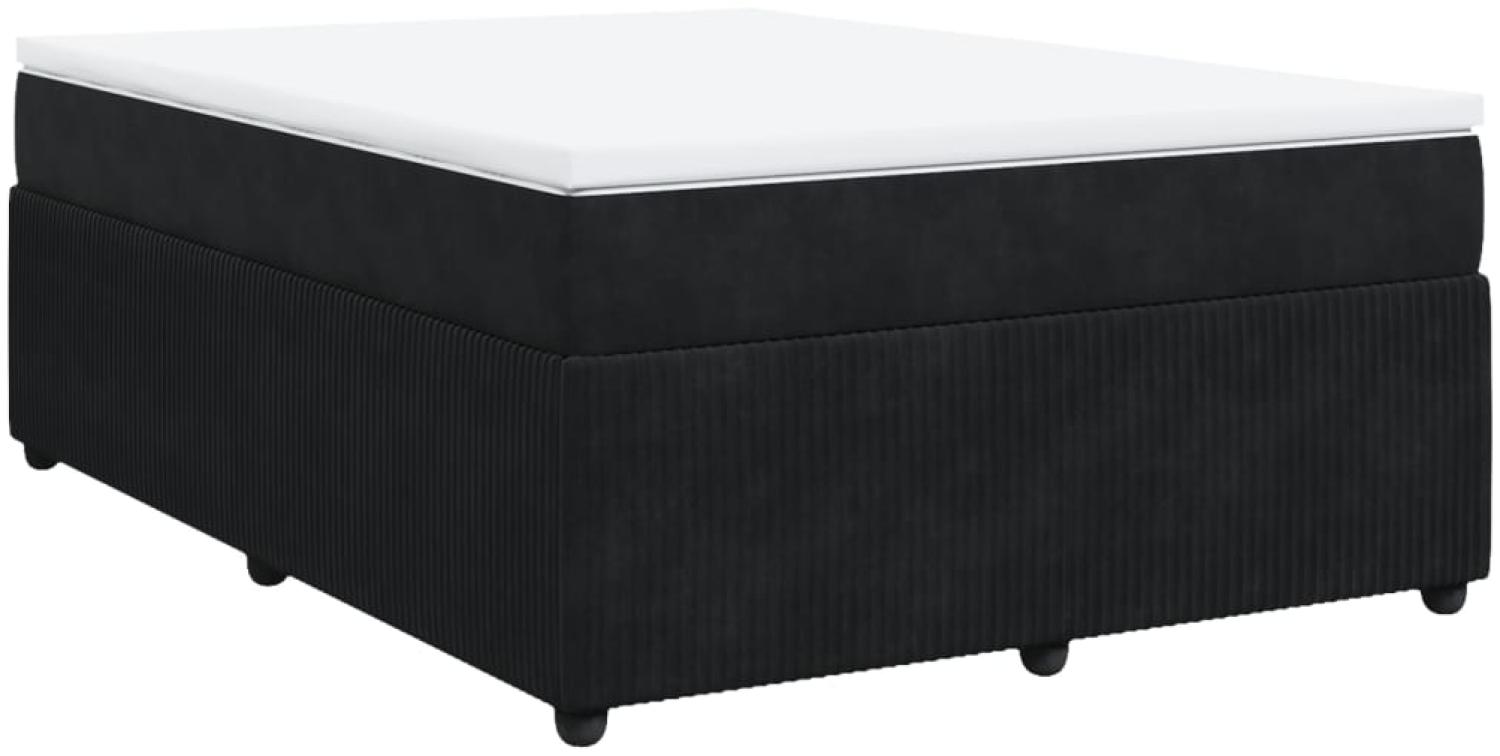 vidaXL Boxspringbett mit Matratze Schwarz 140x190 cm Samt 3285640 Bild 1