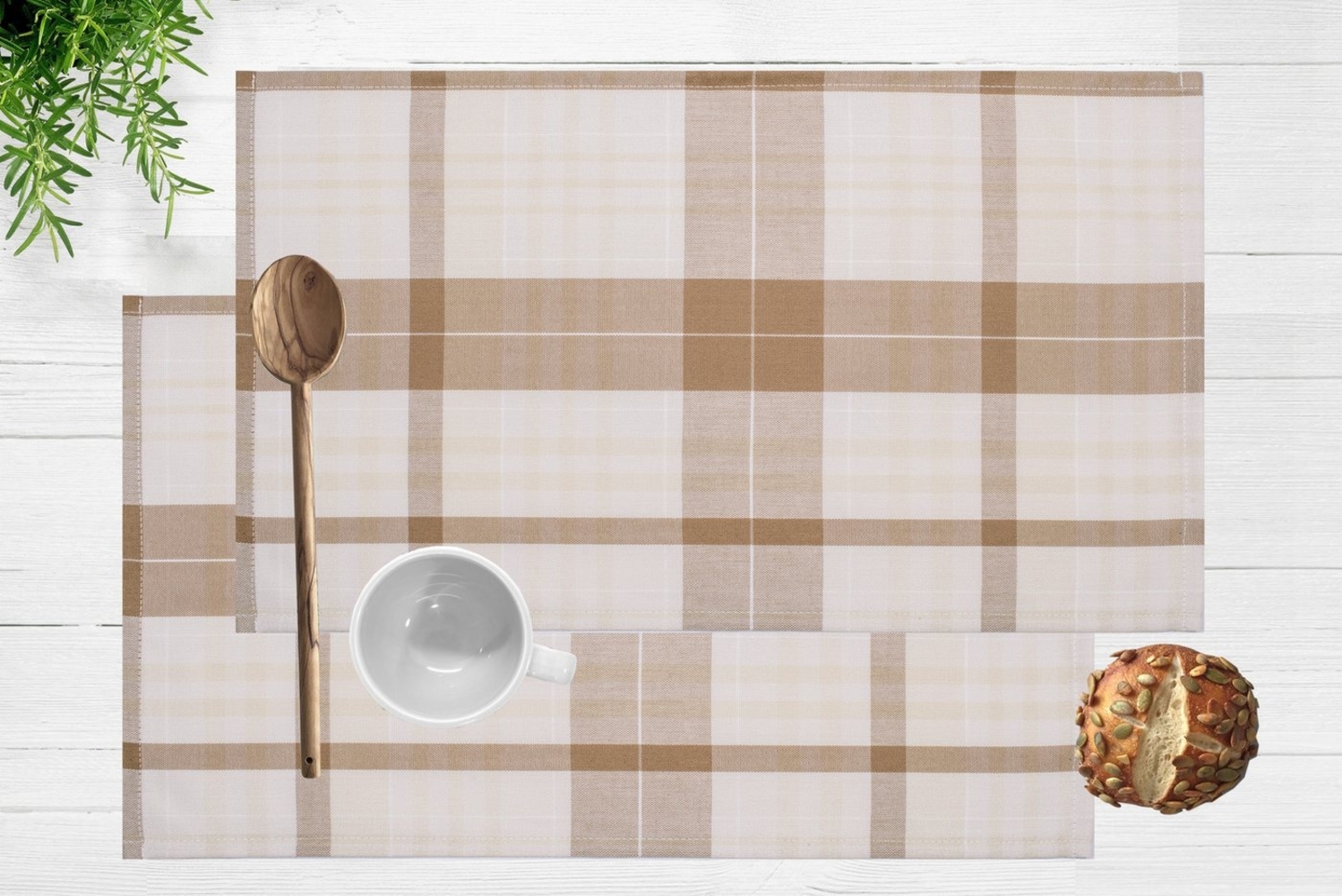 my home Platzset Candise, (2-St), 45 x 30, Karomuster, weiche Haptik, Esszimmer, Wohnzimmer, Küche Bild 1