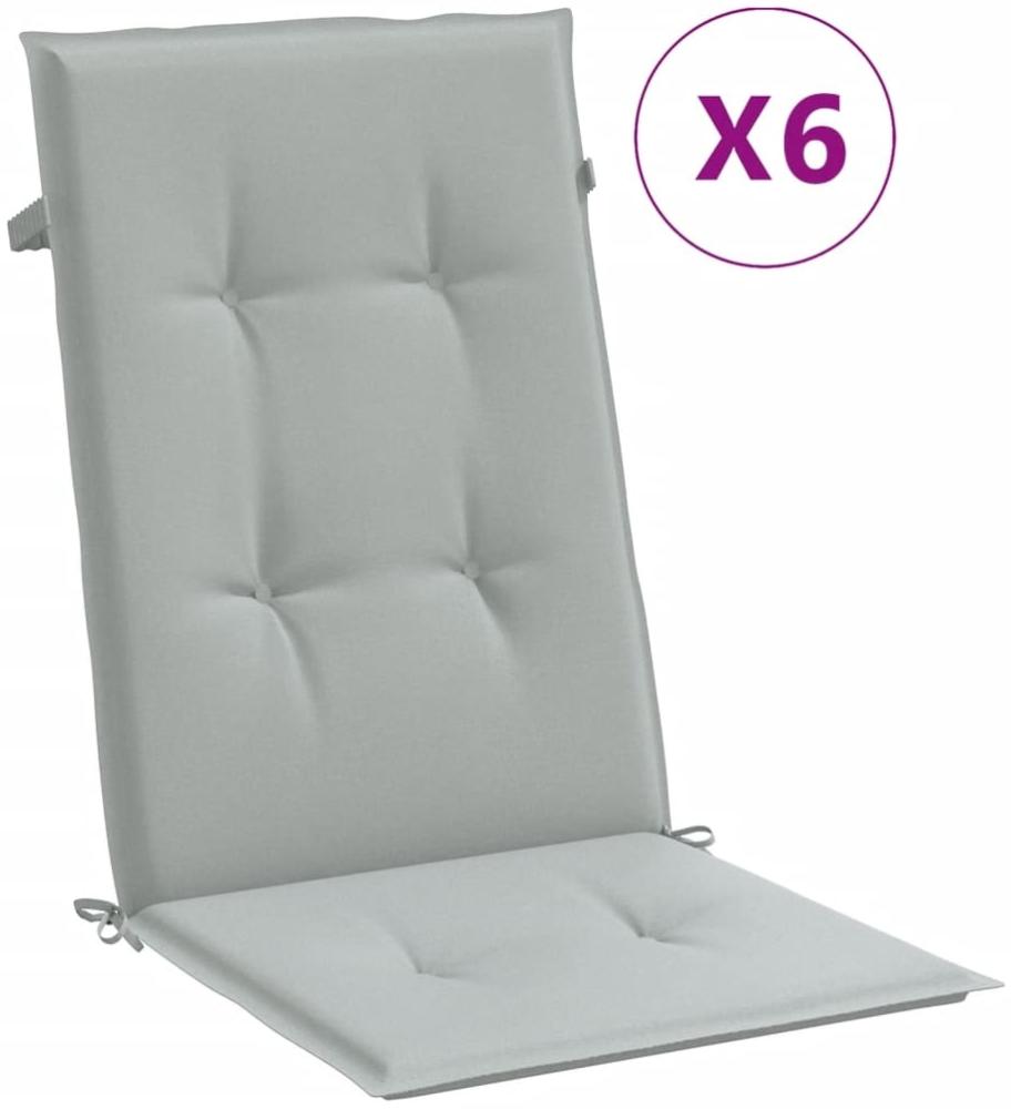 vidaXL Hochlehner-Auflagen 6 Stk. Melange Hellgrau 120x50x4 cm Stoff 4002414 Bild 1
