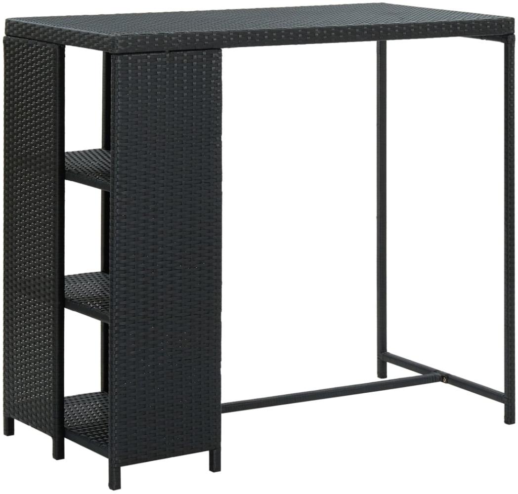 vidaXL Bartisch mit Regal Schwarz 120x60x110 cm Poly Rattan [313476] Bild 1