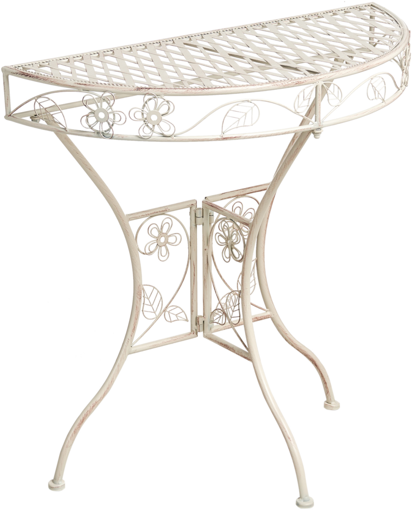 Outdoor Bistrotisch YAVIZA 80 cm 36 cm Metall Hellbeige Bild 1