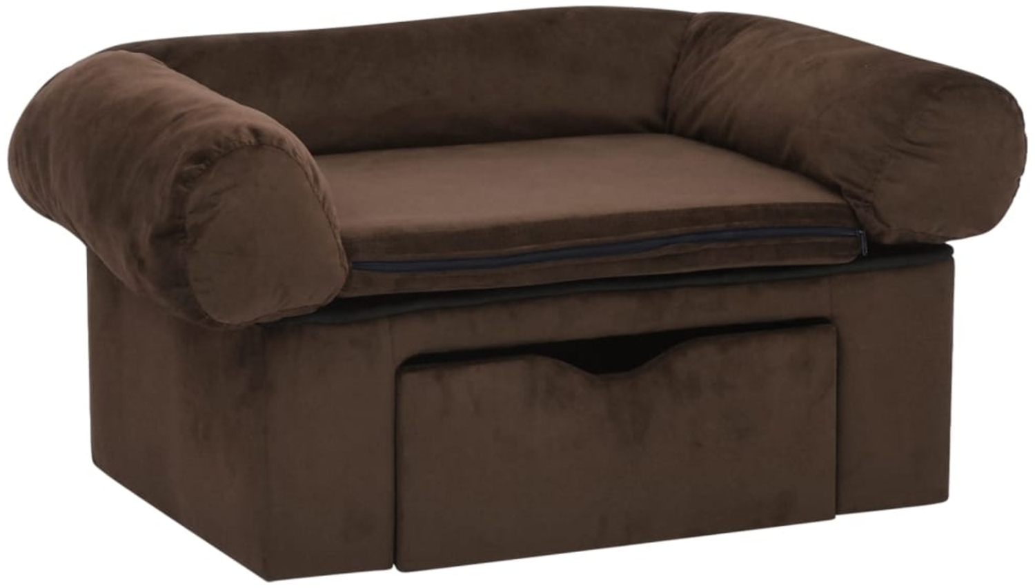 vidaXL Hundesofa mit Schublade Braun 75x50x38 cm Plüsch 171077 Bild 1