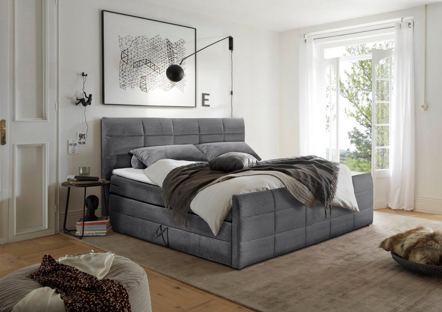 ED EXCITING DESIGN Boxspringbett Bolivia, harte Seite mit Kokosmatte, weiche Seite mit Filzabdeckung Bild 1