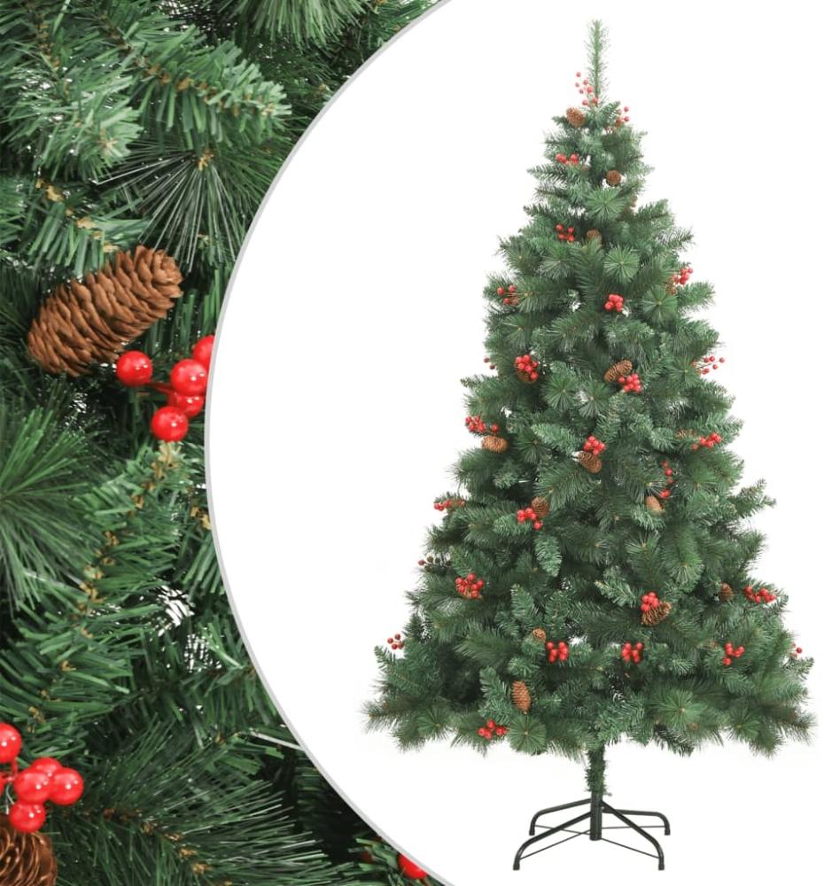 vidaXL Künstlicher Weihnachtsbaum Klappbar mit Zapfen & Beeren 240 cm 357709 Bild 1