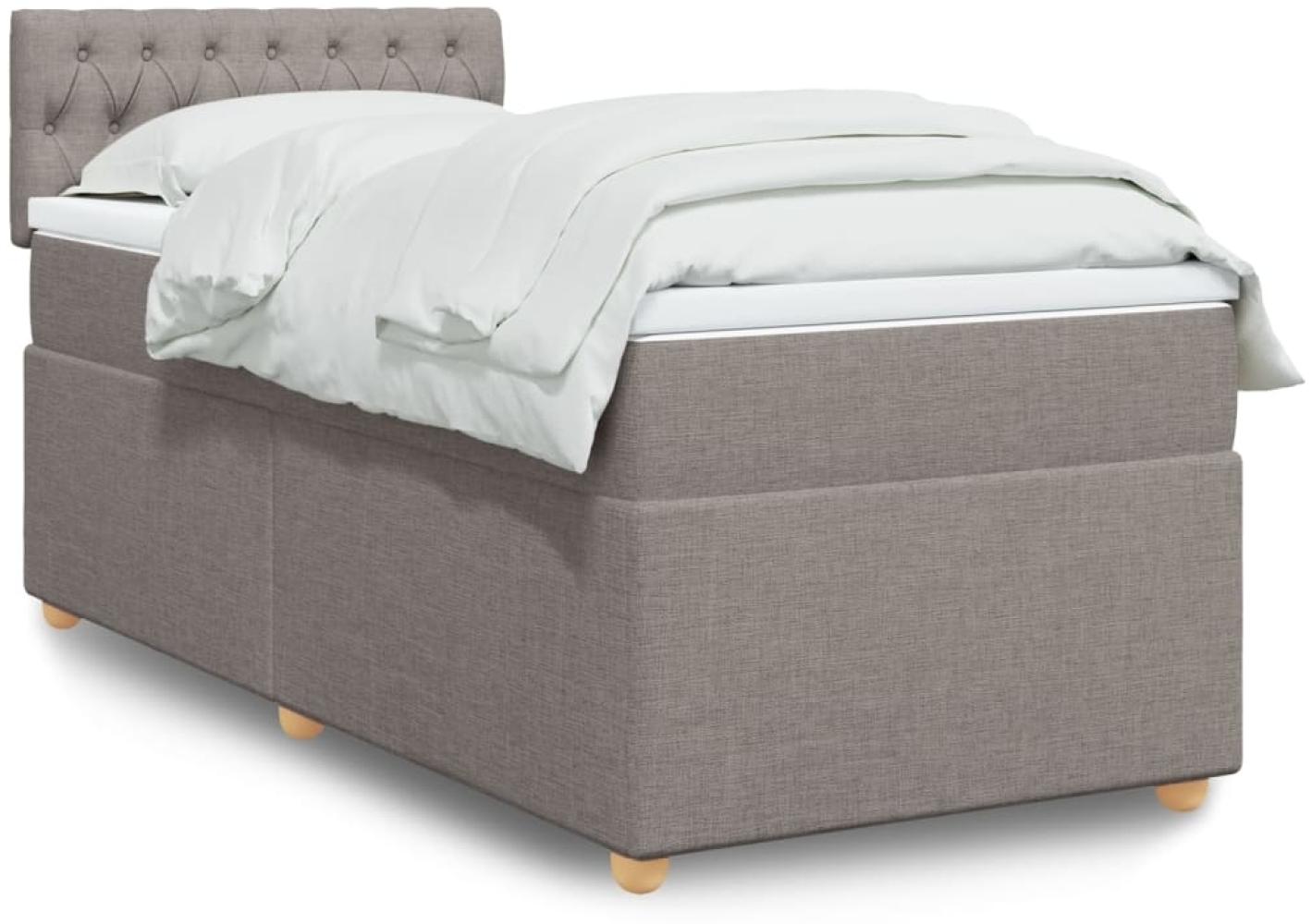 vidaXL Boxspringbett mit Matratze Taupe 90x190 cm Stoff 3288846 Bild 1