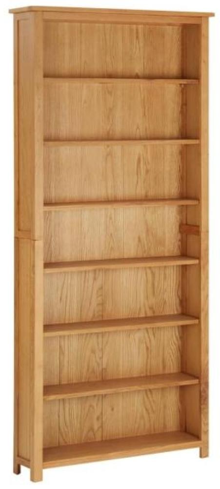 vidaXL Bücherregal 7 Fächer 90x22,5x200 cm Massivholz Eiche 288475 Bild 1