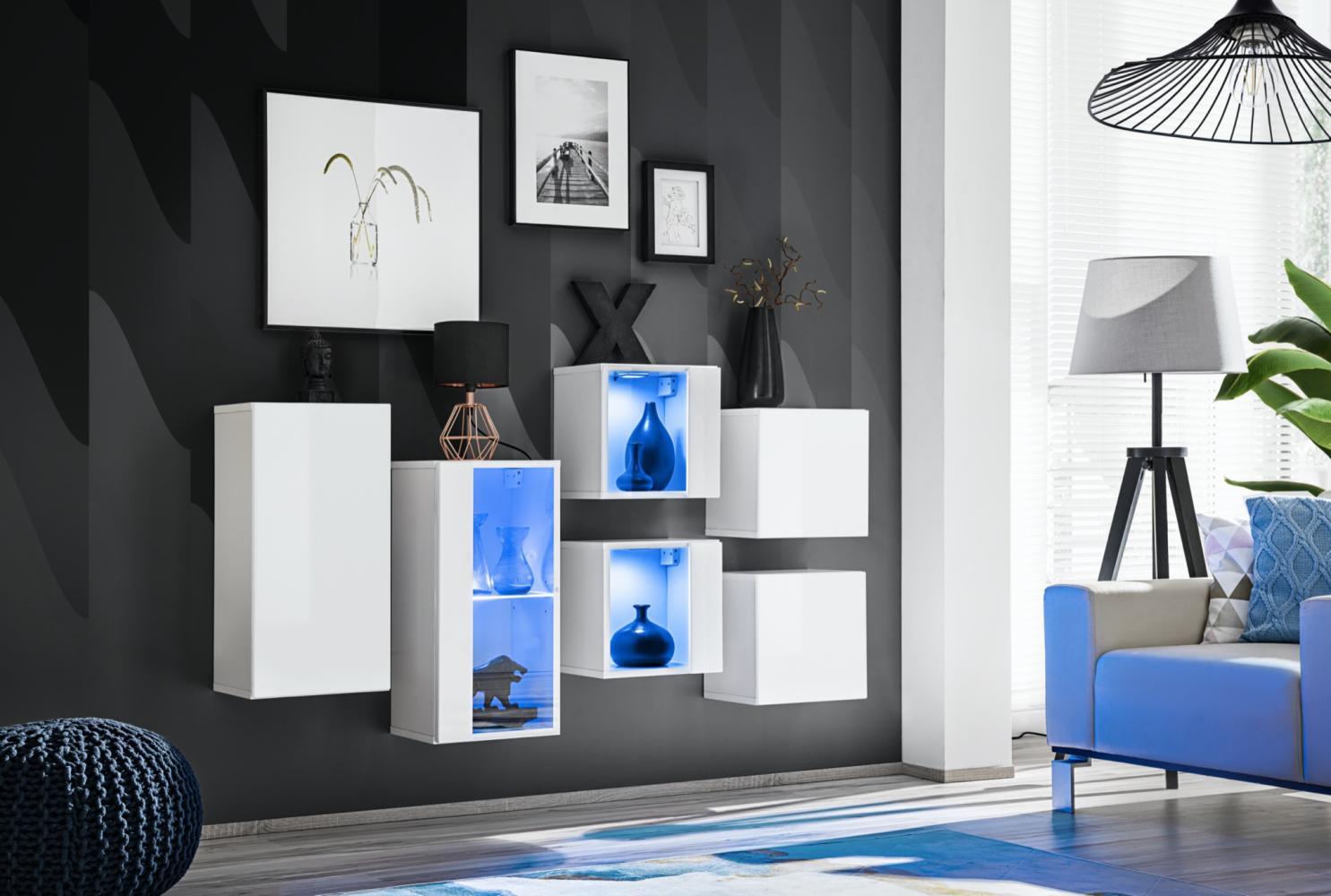 Hängende Kommode SB4 in Weiß 150 x 80 cm 7-teilig Bild 1