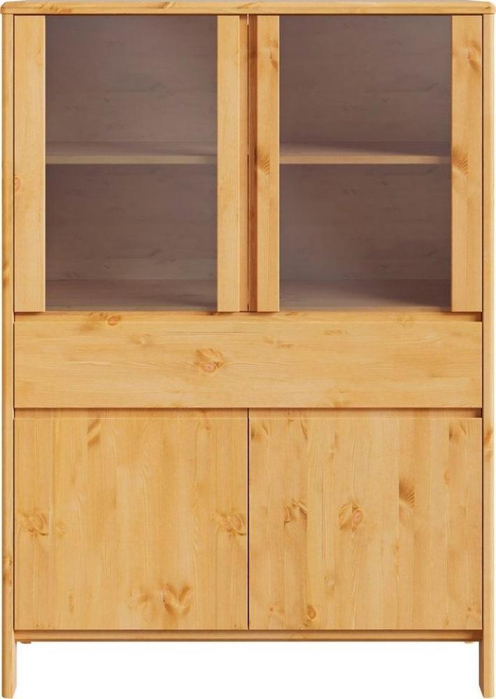 Home affaire Hochschrank Luven zertifiziertes Massivholz, Höhe 137 cm, 4 Türen und 1 Schublade Bild 1