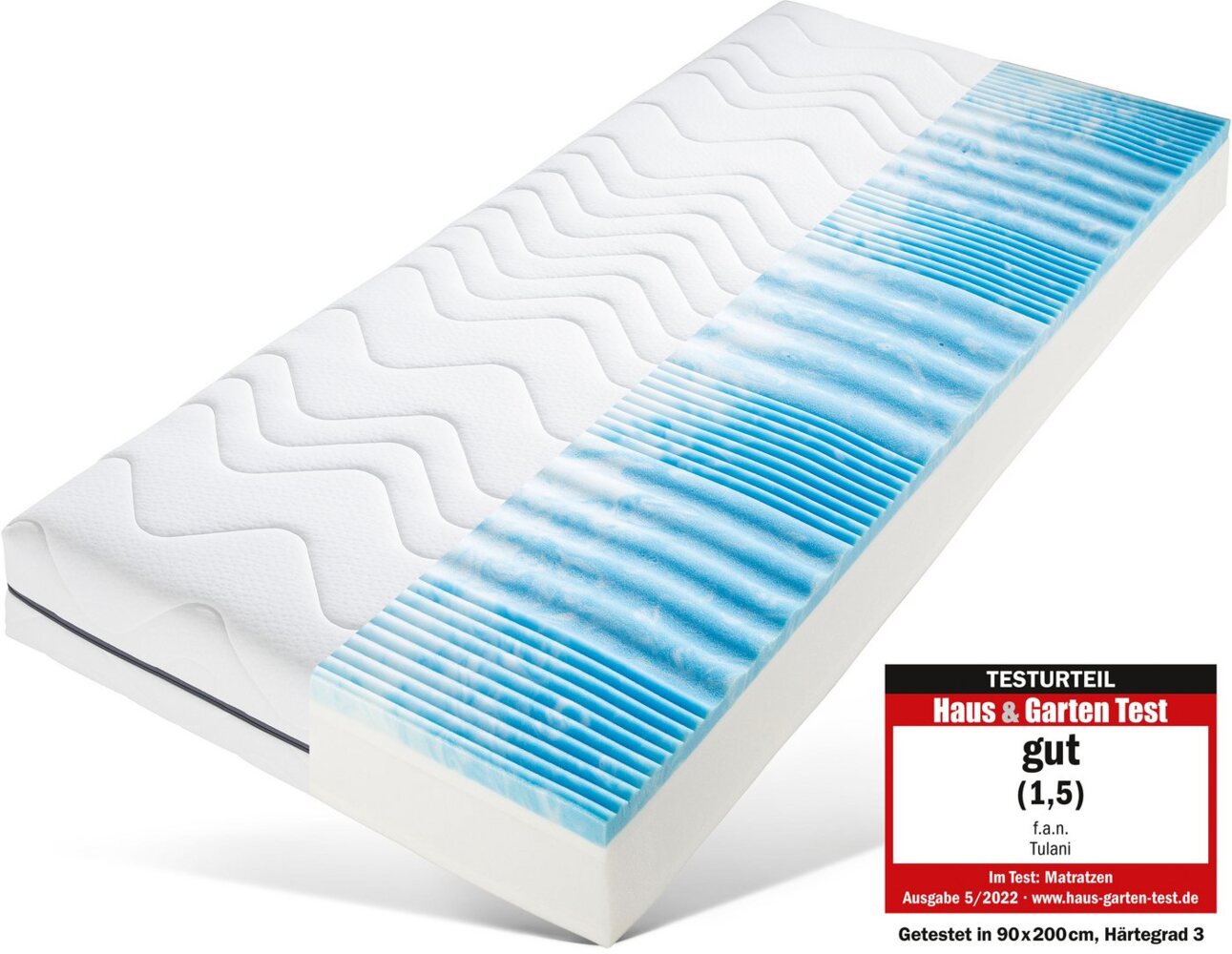 Taschenfederkernmatratze Tulani, Matratze in 90x200 cm, 140x200 cm und weiteren Größen, fan, 24 cm hoch, 530 Federn bei Gr. 100x200 cm - atmungsaktive Matratze Bild 1