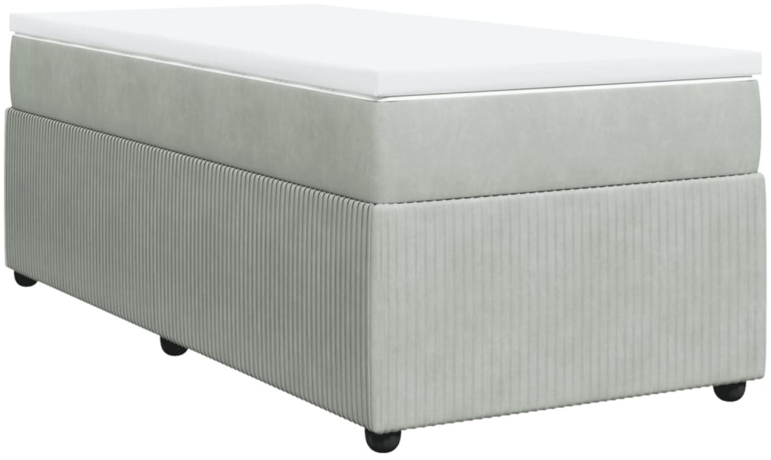vidaXL Boxspringbett mit Matratze Hellgrau 90x190 cm Samt 3285608 Bild 1