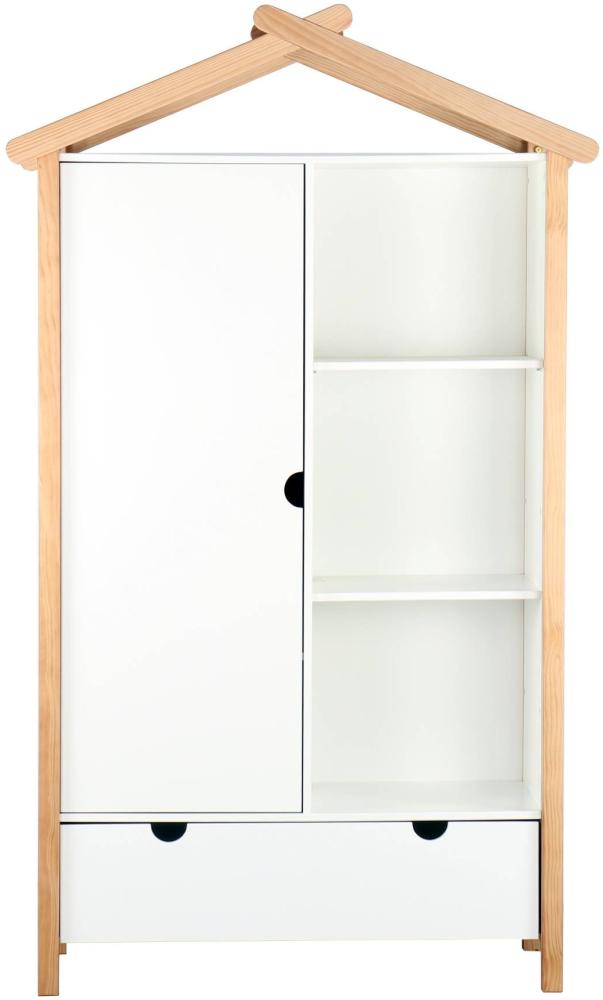 Kleiderschrank LISSABON Hausform in weiß, T51 x B112 x H187 cm Bild 1