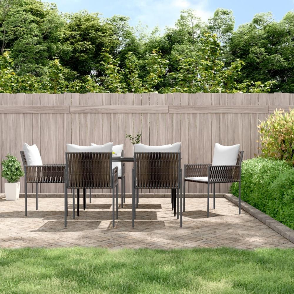 vidaXL Gartenstühle mit Kissen 6 Stk. Braun 54x61x83 cm Poly Rattan 3187088 Bild 1