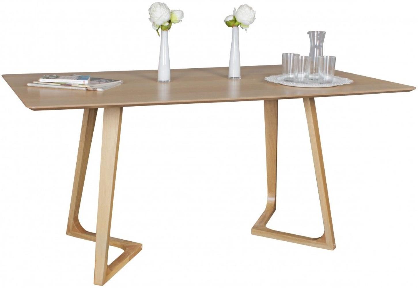 Esszimmertisch Tisch MORTEN MDF Eiche Furnier 160x90 cm Landhausstil Bild 1