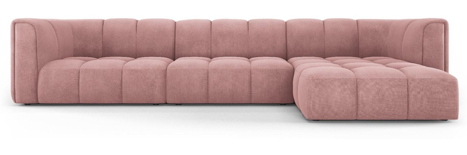 Micadoni Modulares Ecksofa Serena 5-Sitzer Strukturierter Stoff, Rosa, Rechts Bild 1