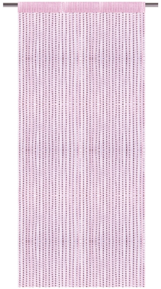 Fadenvorhang Lurex- Optik Fadengardine mit Stangendurchzug Türvorhang, attraktiv und modern in vielen verschiedenen Ausführungen erhältlich (rosa - kirschblütenrosa / ca. 90x200 cm) Bild 1