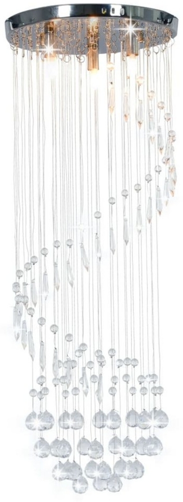 vidaXL Deckenleuchte mit Kristallperlen Silbern Spirale G9 281577 Bild 1