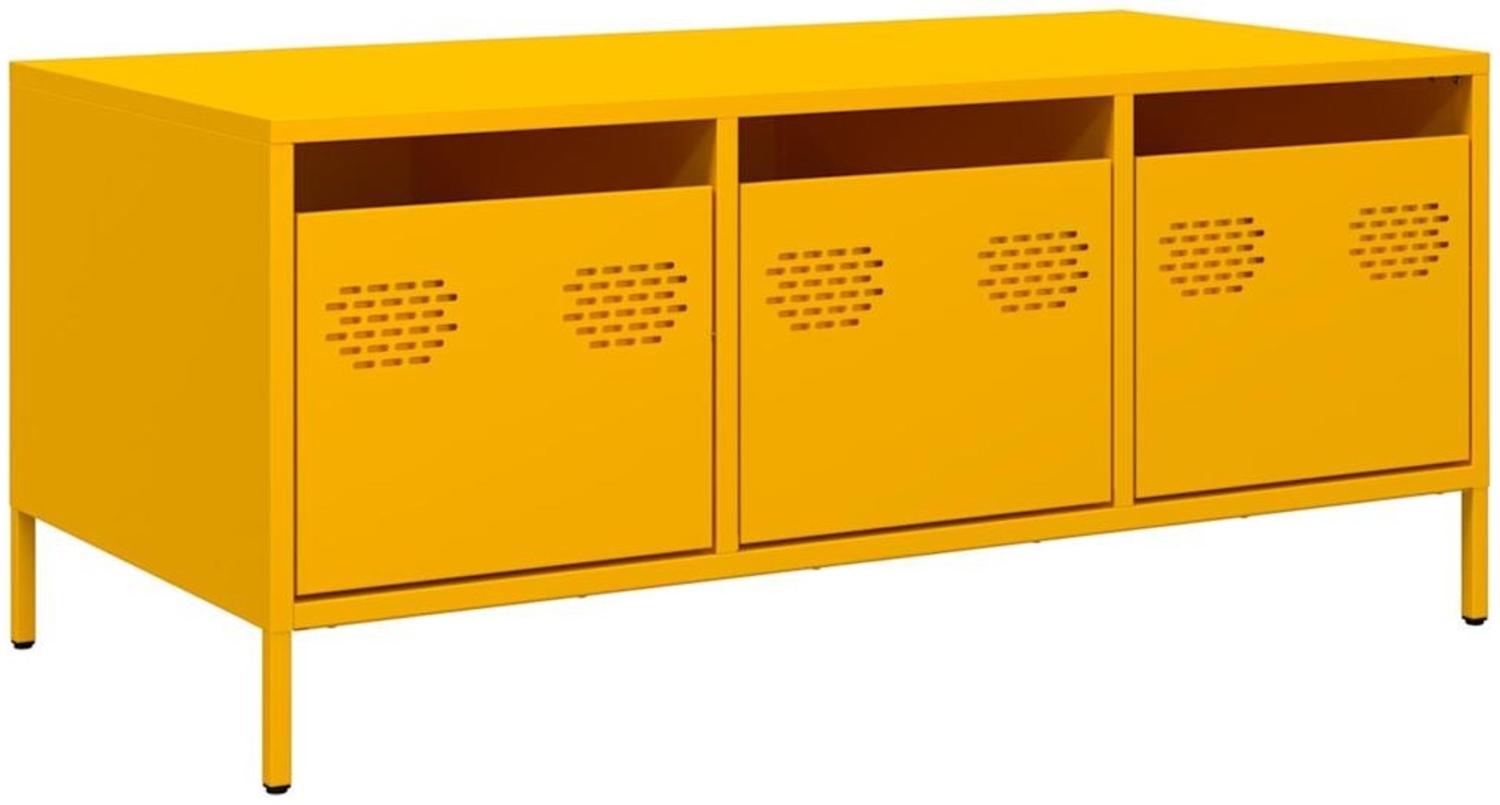 vidaXL Couchtisch Senfgelb 101,5x50x43,5 cm Kaltgewalzter Stahl 851271 Bild 1