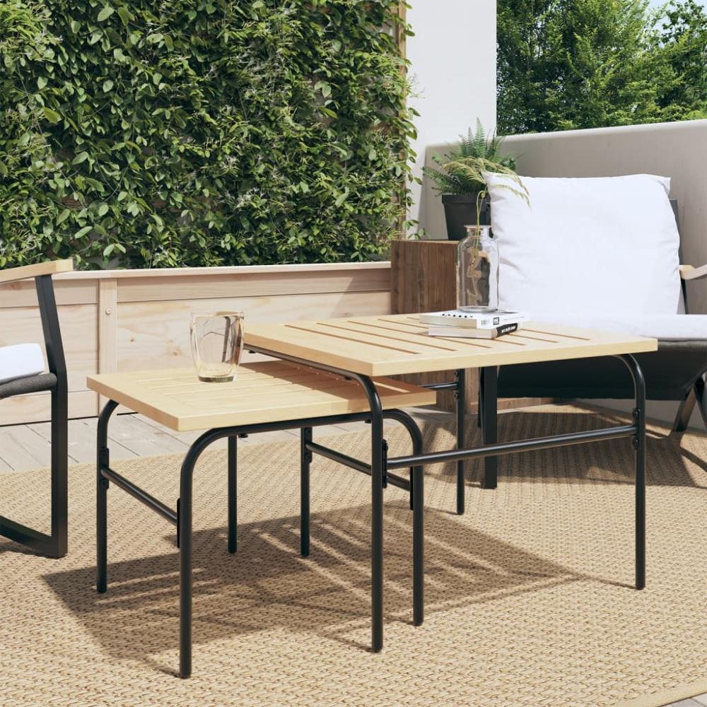 vidaXL Outdoor-Satztische 2 Stk. Braun und Schwarz Stahl 4009307 Bild 1