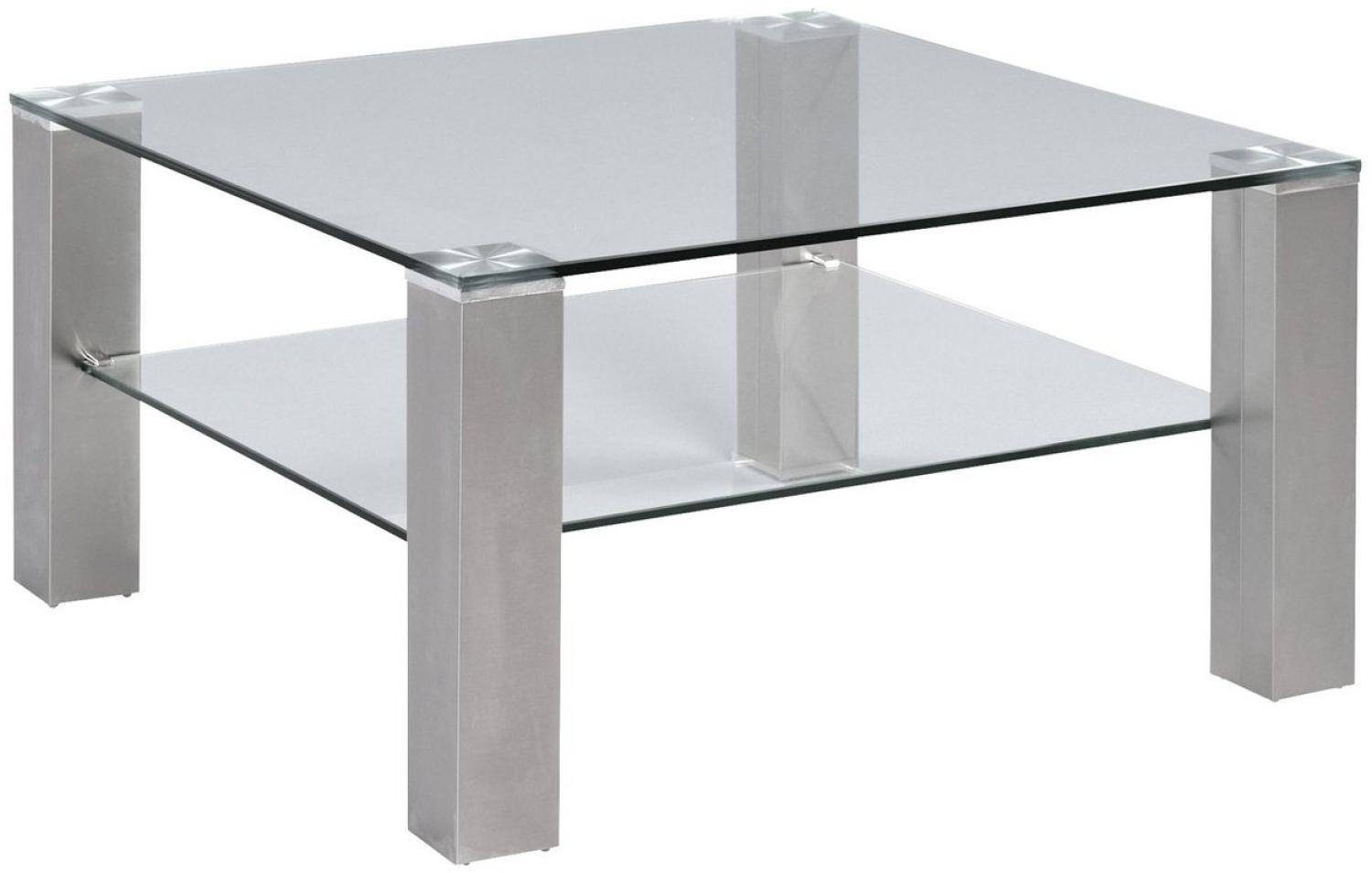 Couchtisch CILO 1 Tisch modern Glas Edelstahl Metall Bild 1