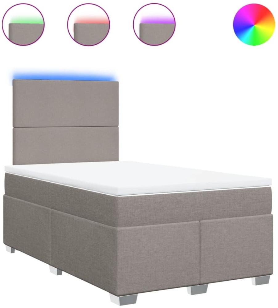 vidaXL Boxspringbett mit Matratze Taupe 120x200 cm Stoff 3292752 Bild 1