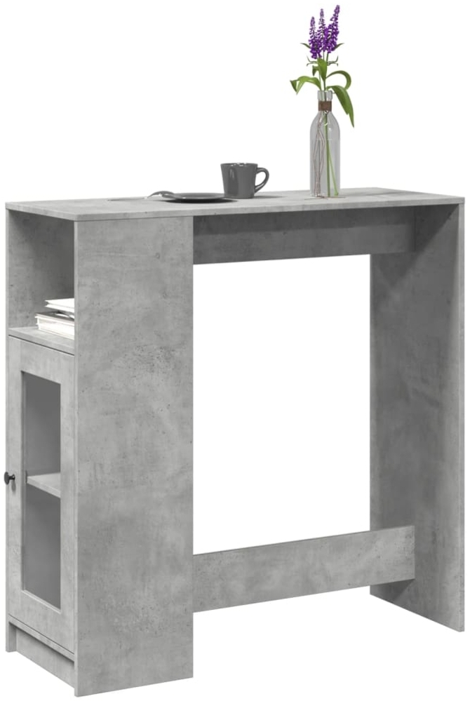 vidaXL Bartisch mit Regal Betongrau 101x40x103,5 cm Holzwerkstoff 854367 Bild 1