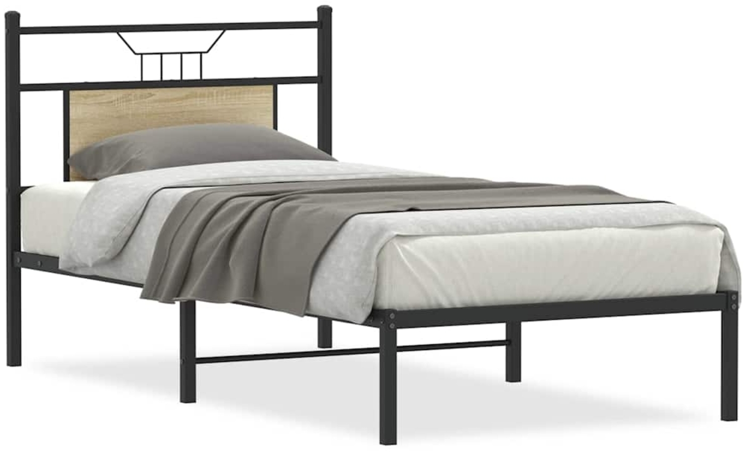 vidaXL Bettgestell ohne Matratze Sonoma-Eiche 75x190 cm Holzwerkstoff 4106782 Bild 1