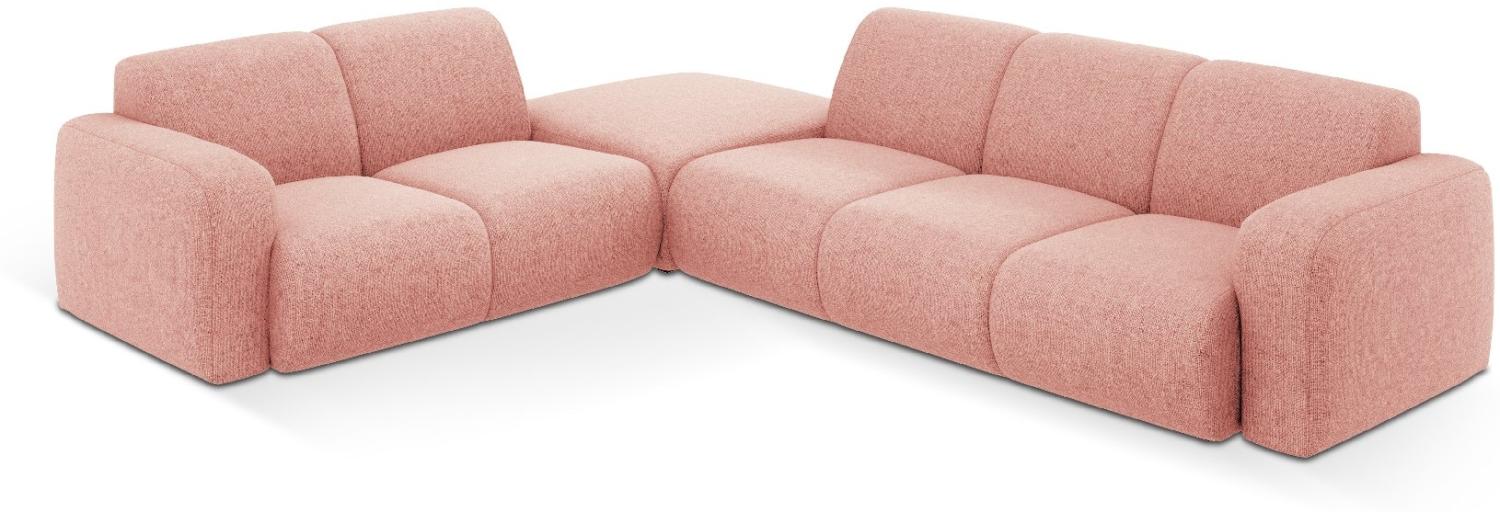 Micadoni Boucle Ecksofa Molino 6-Sitzer Links Chenille Rosa Bild 1