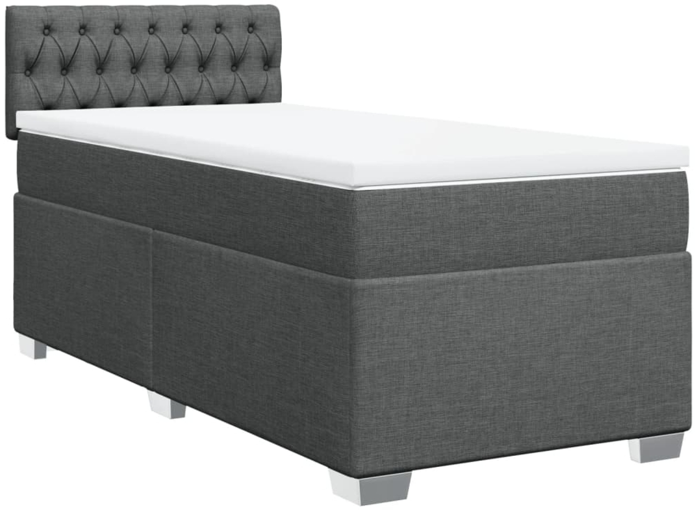 vidaXL Boxspringbett mit Matratze Dunkelgrau 80x200 cm Stoff 3285723 Bild 1