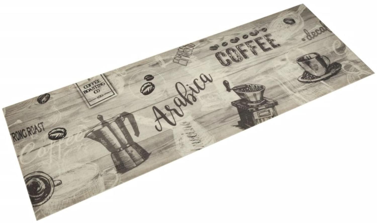 vidaXL Küchenteppich Waschbar Kaffee Grau 60x180 cm Samt 4005582 Bild 1