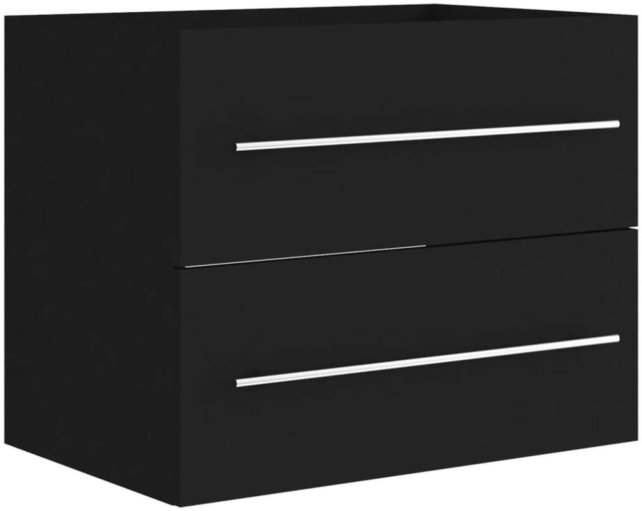 vidaXL Waschbeckenunterschrank Schwarz 60x38,5x48 cm Holzwerkstoff 804693 Bild 1
