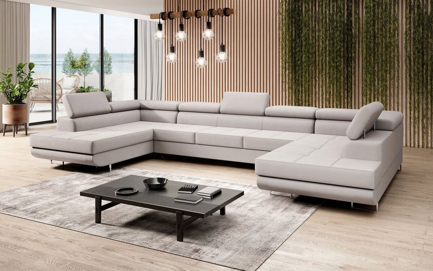 Baidani Sofa Sofa Positano mit Schlaf- und Klappfunktion (Stoff, inkl. Aufbau Bild 1